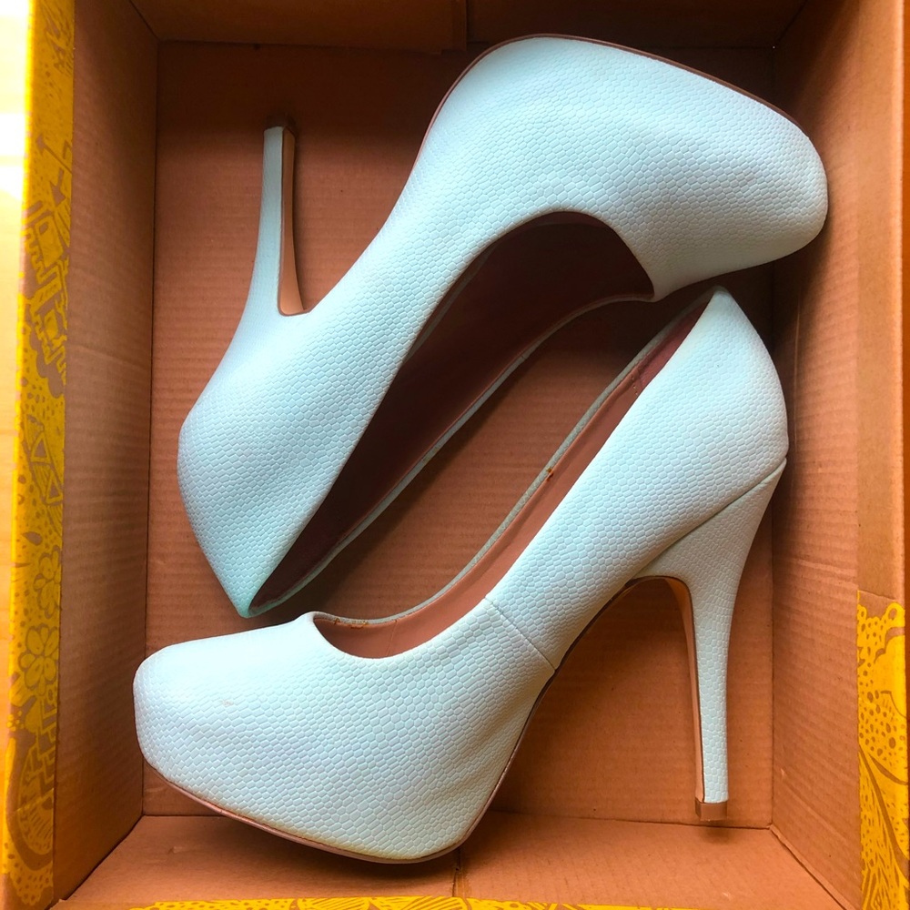 Mix No. 6 green blue high heels women’s 7.5